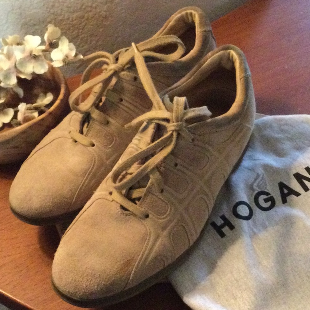 Hogan Beige Suede Sneakers